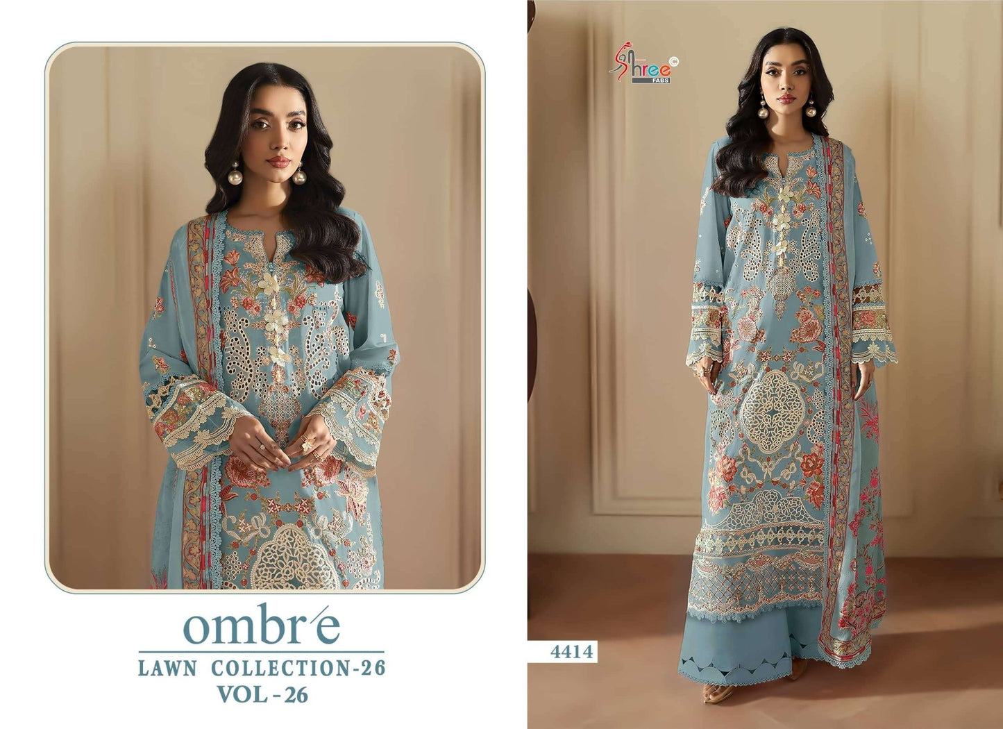 Shree Fab Ombre Lawn Collection Vol-26 Cotton Pakistani Suit - Amrah Wholesale
