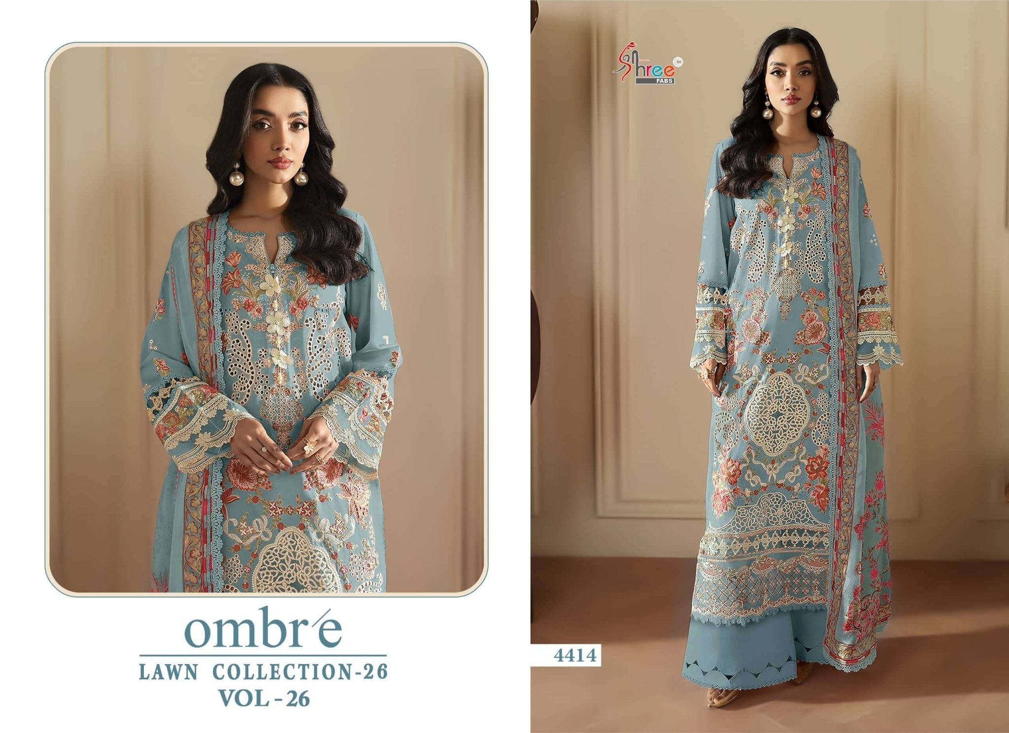 Shree Fab Ombre Lawn Collection Vol-26 Cotton Pakistani Suit - Amrah Wholesale