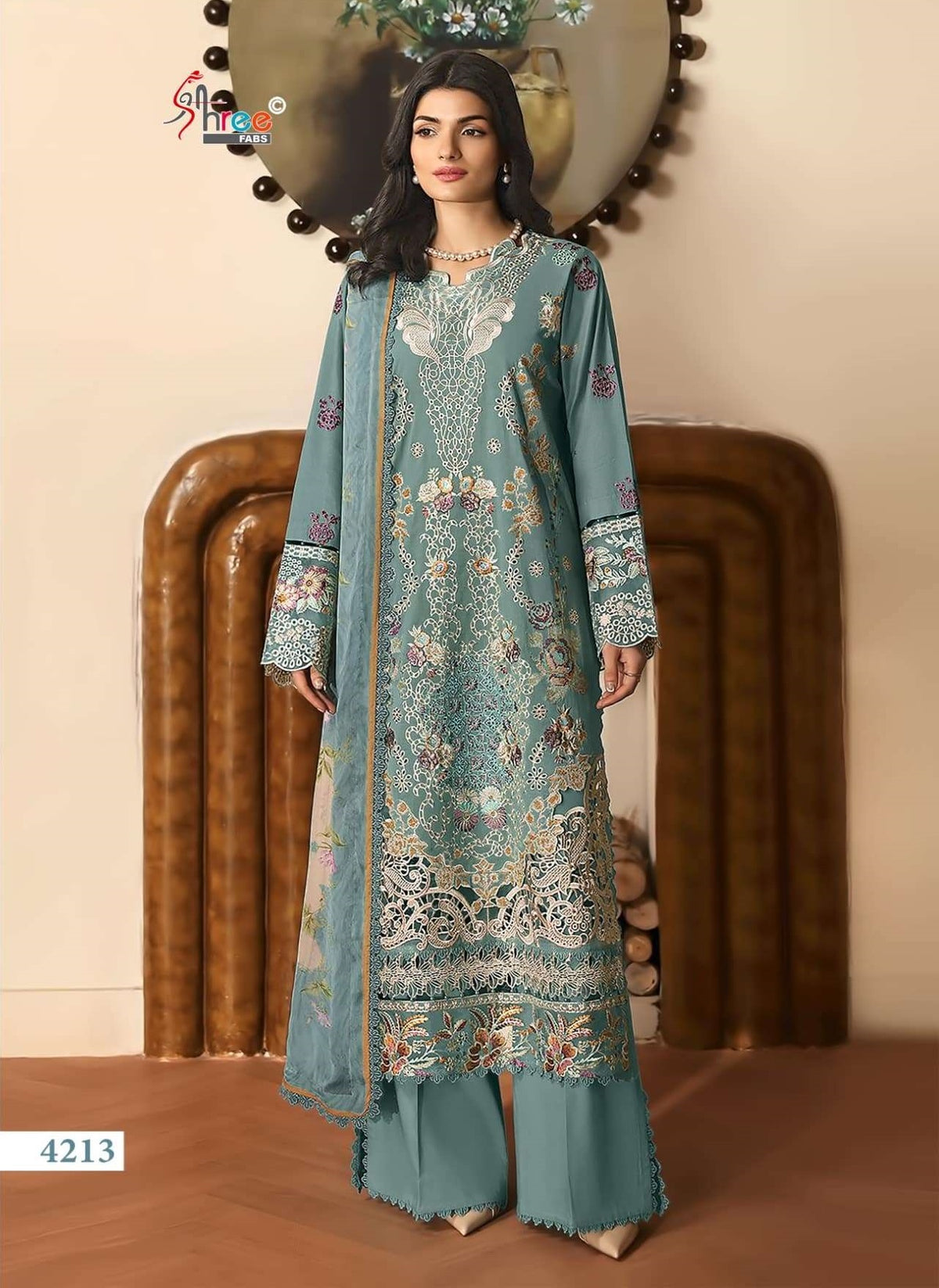 Shree Fab Ombre Lawn Vol 09 Cotton Embroidered Pakistani Suit
