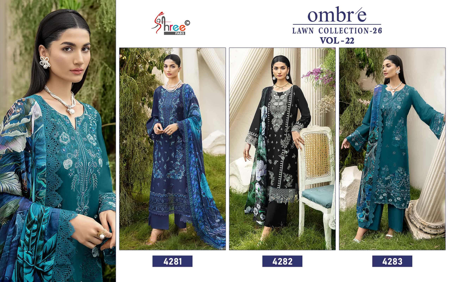 SHREE FAB OMBRE LAWN COLLECTION VOL - 22 Pakistani Suit - Amrah Wholesale