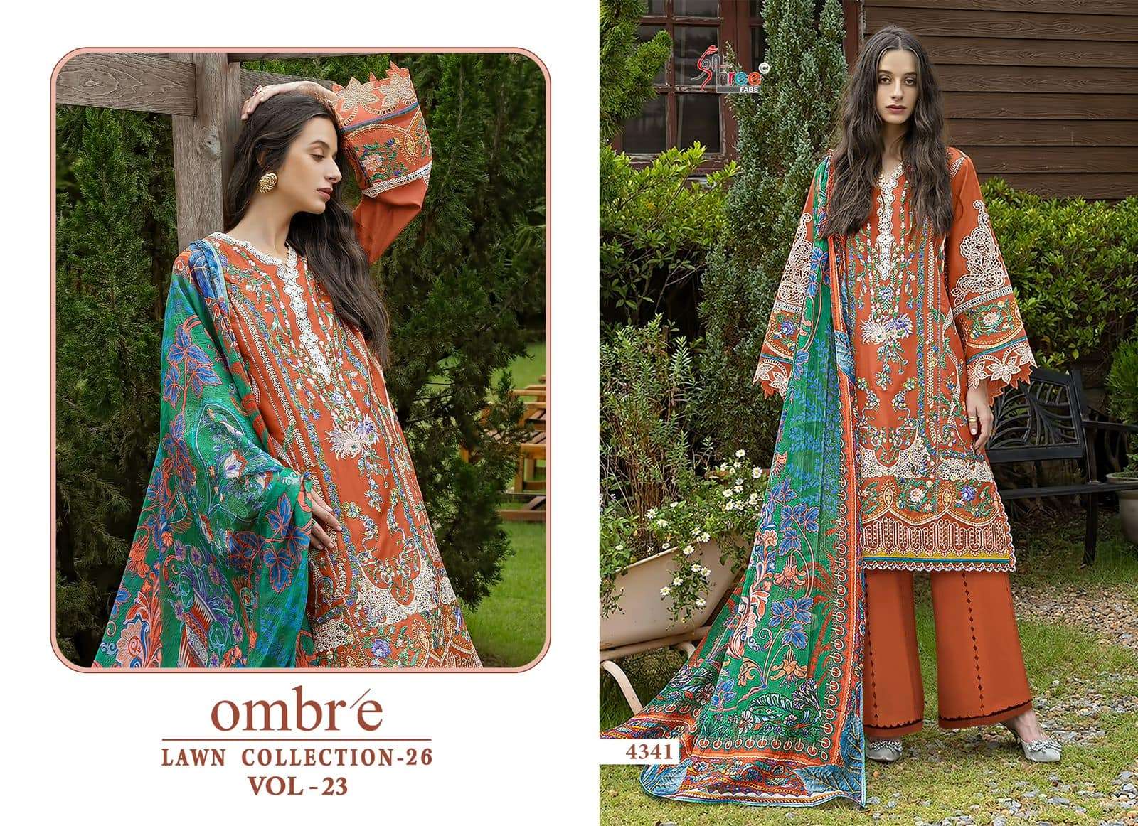 SHREE FAB OMBRE LAWN COLLECTION VOL - 23 Cotton Pakistani Suit - Amrah Wholesale