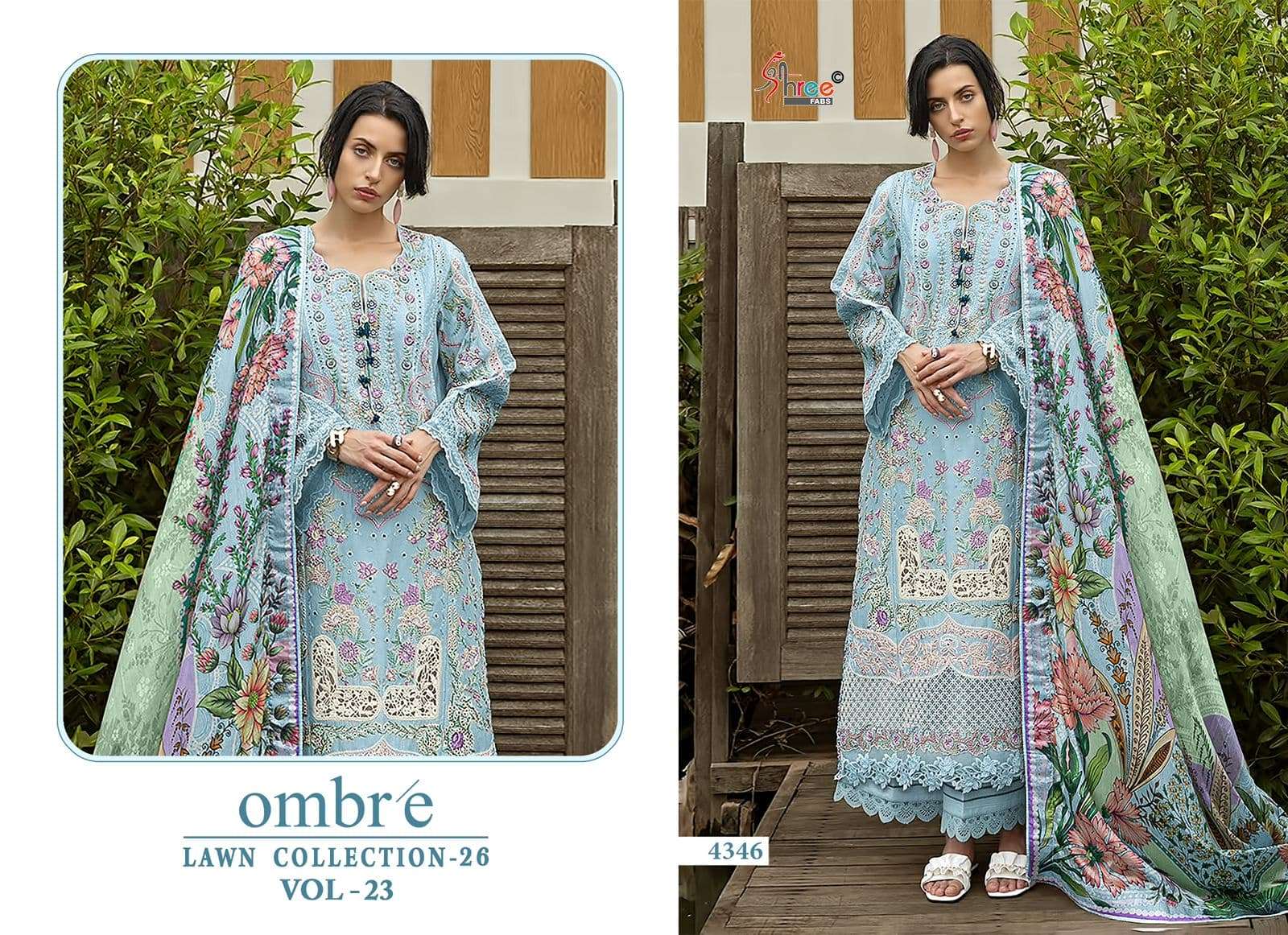 SHREE FAB OMBRE LAWN COLLECTION VOL - 23 Cotton Pakistani Suit - Amrah Wholesale