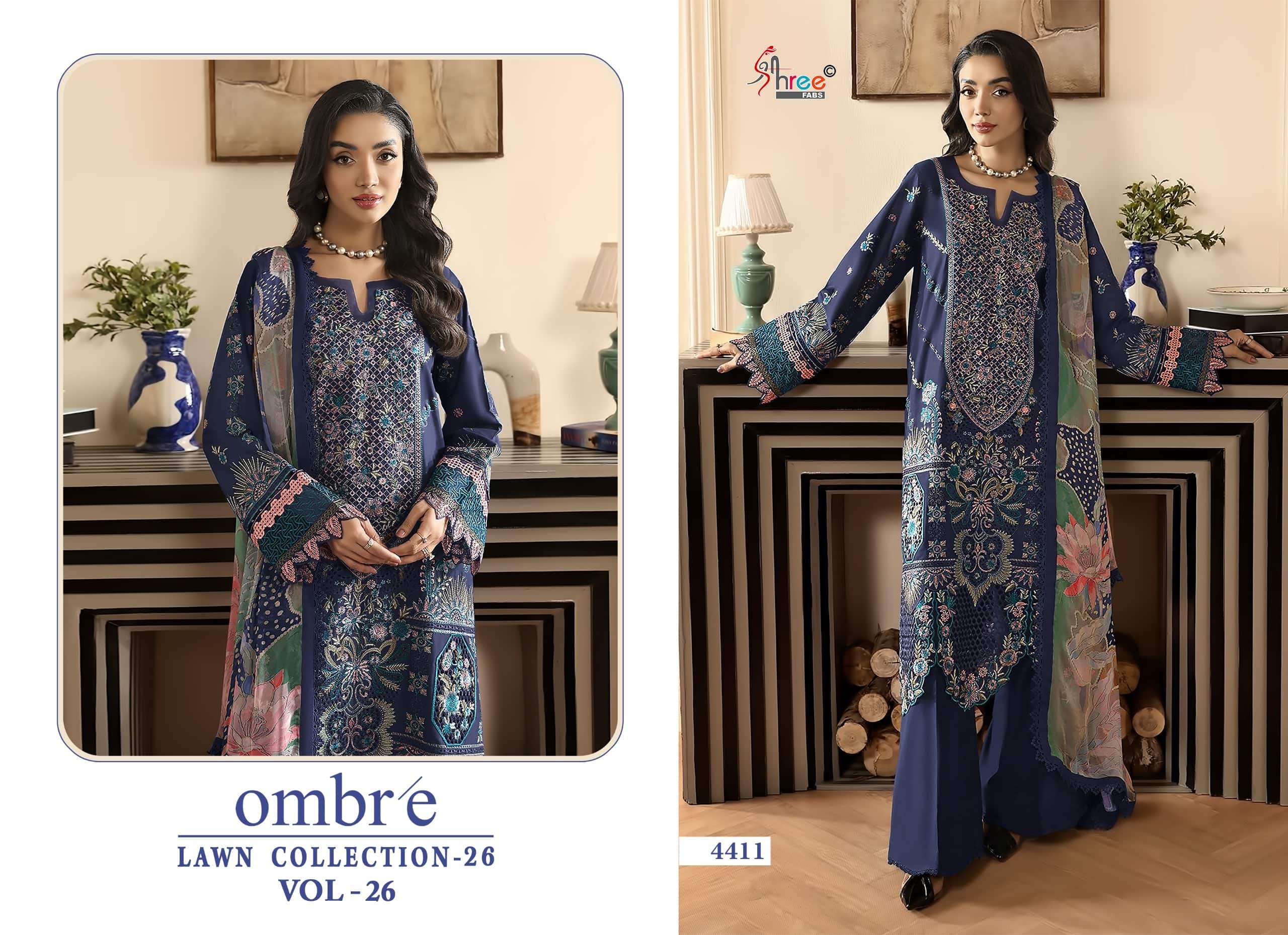Shree Fab Ombre Lawn Collection Vol-26 Cotton Pakistani Suit