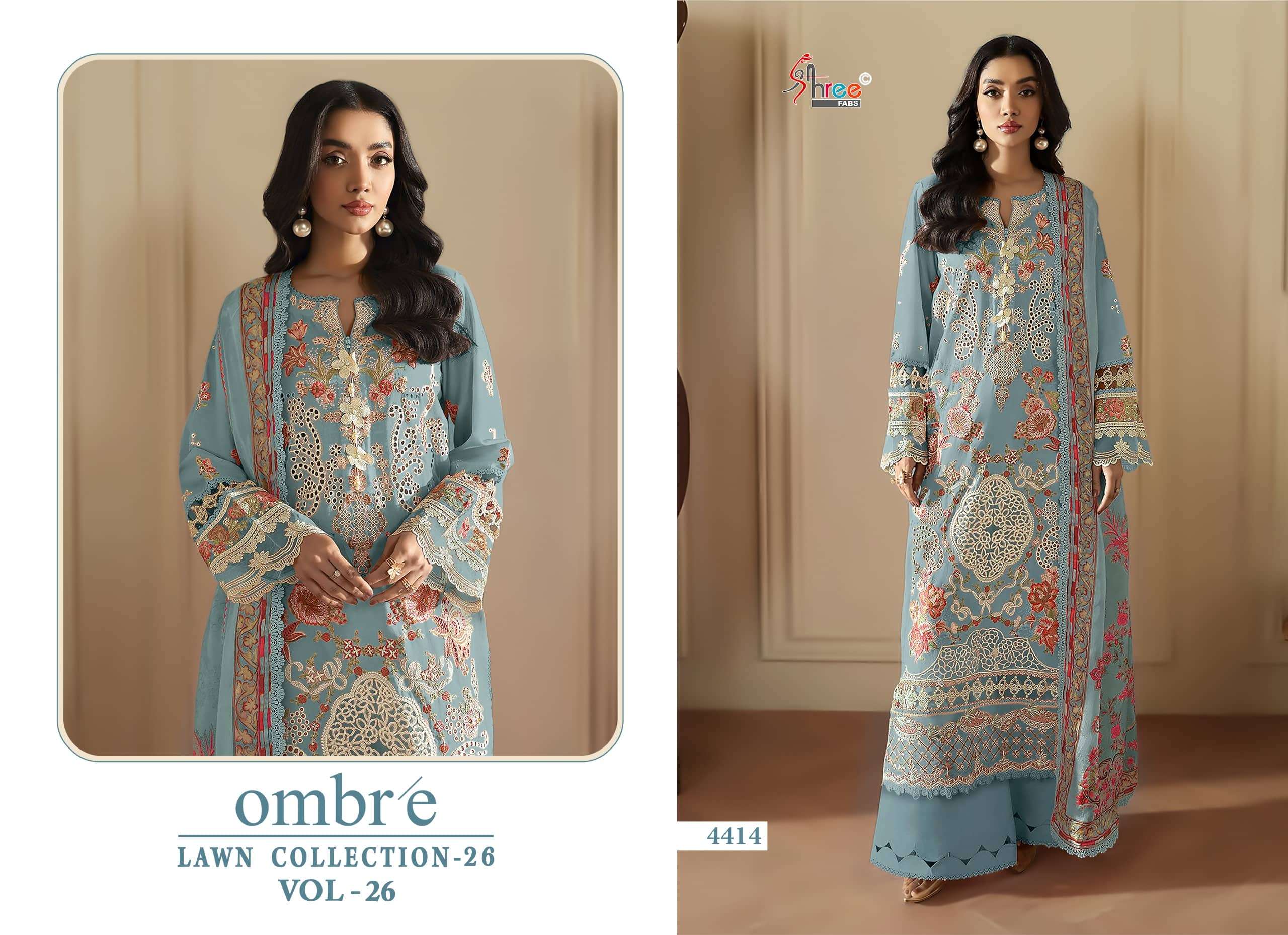 Shree Fab Ombre Lawn Collection Vol-26 Cotton Pakistani Suit