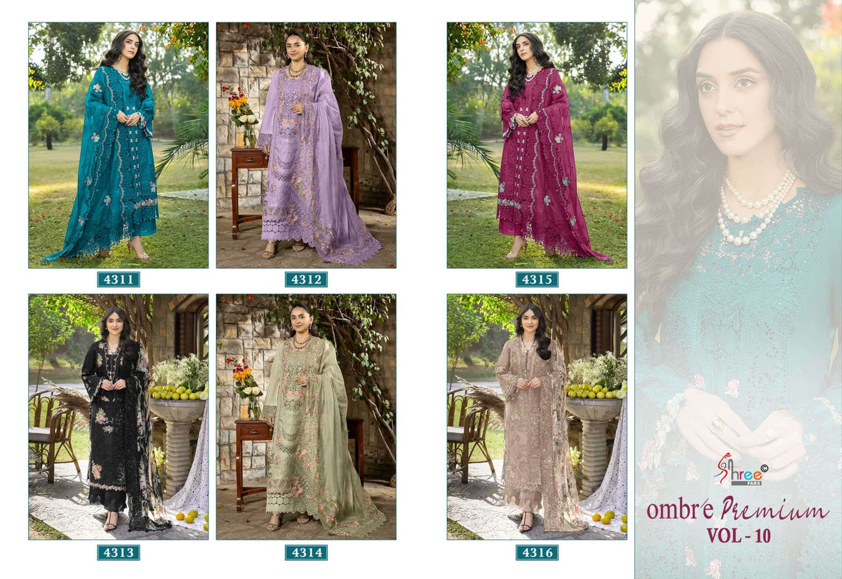 SHREE FAB OMBRE PREMIUM VOL - 10 Cotton Pakistani Suit Wholesale Surat India - Amrah Wholesale