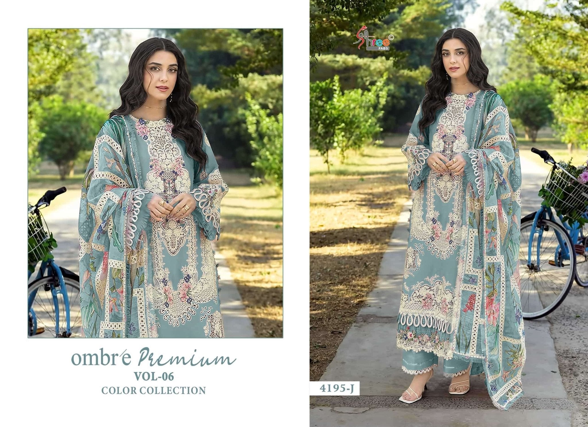 SHREE FAB Ombre Premium Vol-6 Cotton Embroidered Pakistani Suit - Amrah Wholesale