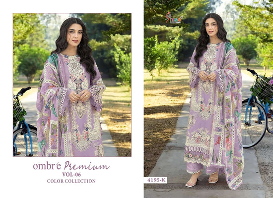 SHREE FAB Ombre Premium Vol-6 Cotton Embroidered Pakistani Suit - Amrah Wholesale