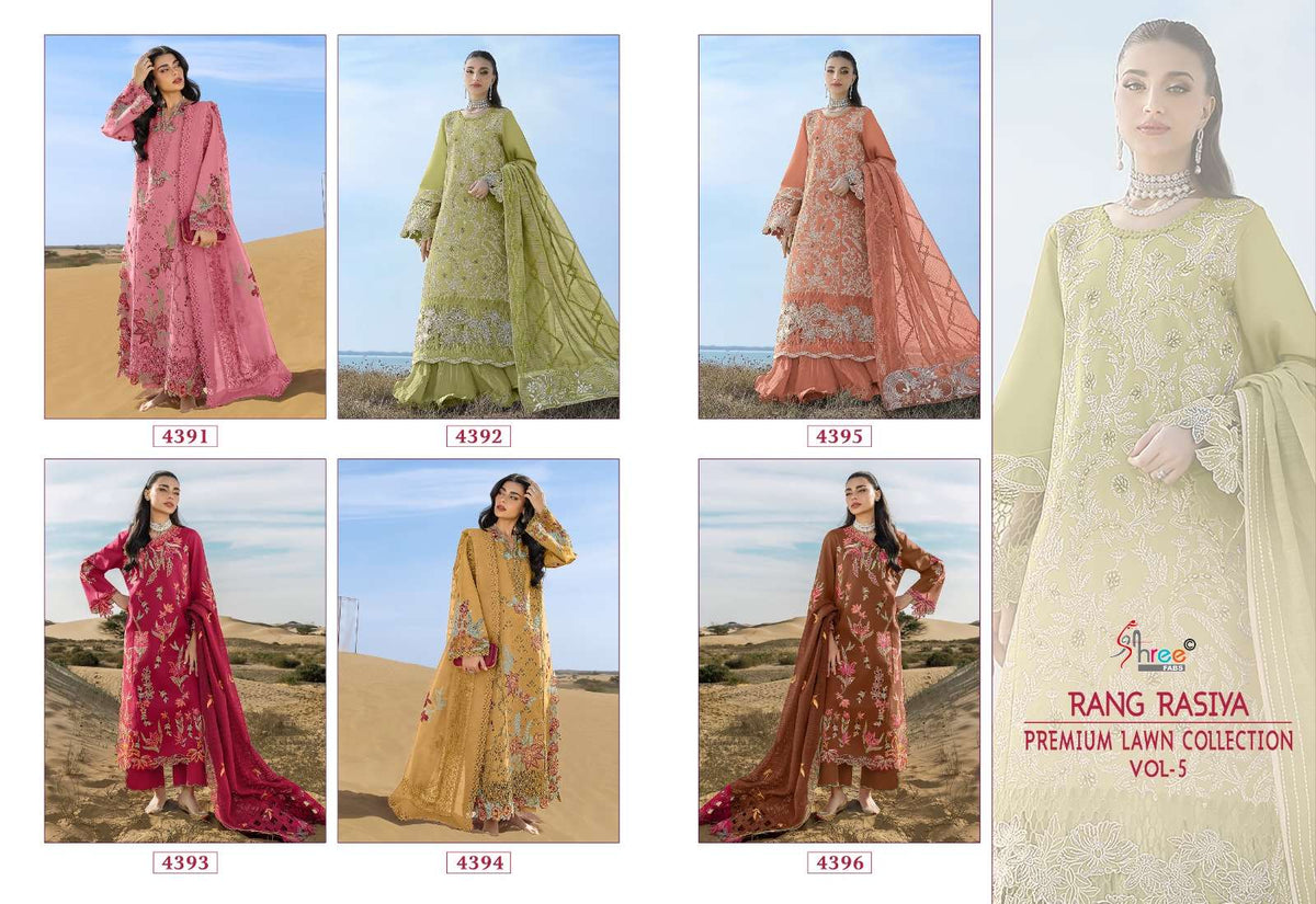 SHREE FAB Rangrasiya Lawn Collection Vol-5 Cotton Dress Material
