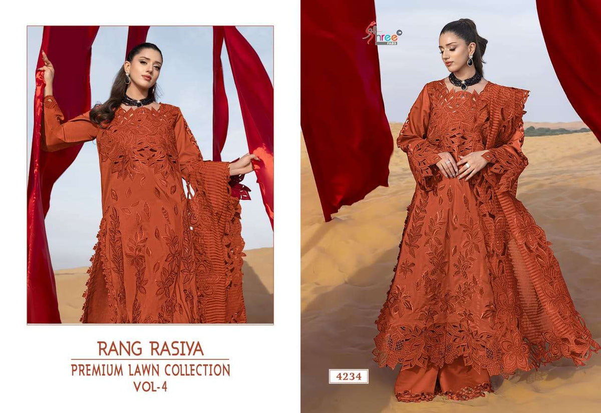 SHREE FAB RANGRASIYA VOL - 04 Cotton Pakistani Suit - Amrah Wholesale