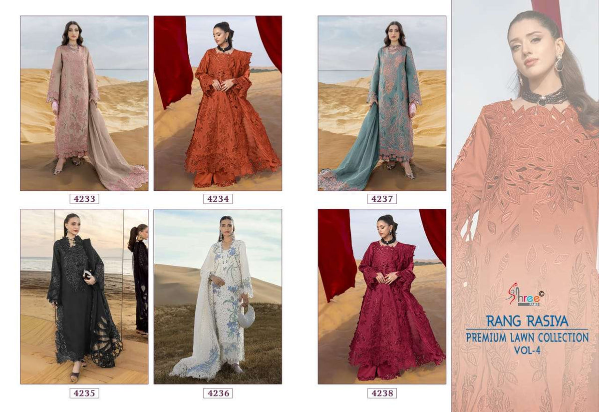 SHREE FAB RANGRASIYA VOL - 04 Cotton Pakistani Suit - Amrah Wholesale
