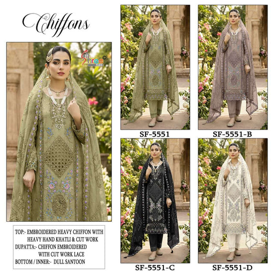 Shree Fab SF - 5551 A To D Series Pakistani Suit Wholesale Catalogue - Amrah Wholesale