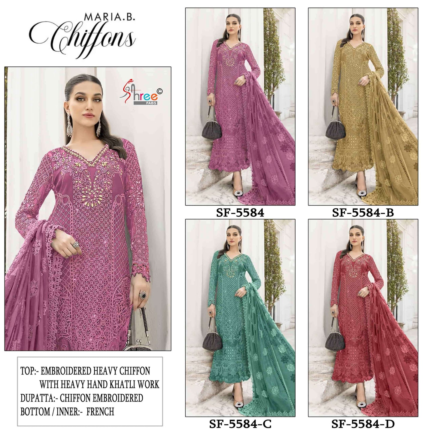 Shree Fab SF-5584 Chiffon Embroidered Pakistani Suit Set