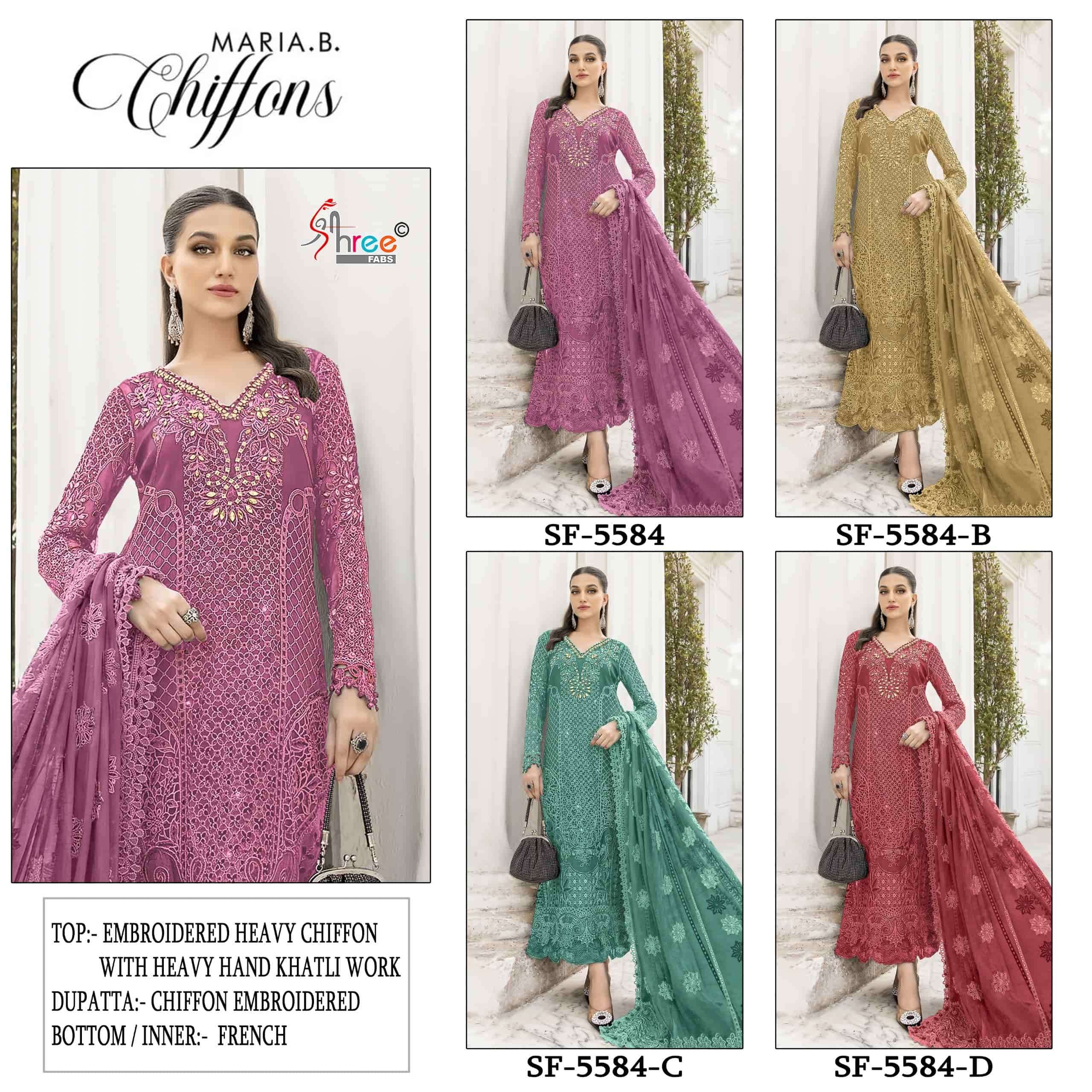 Shree Fab SF-5584 Chiffon Embroidered Pakistani Suit Set