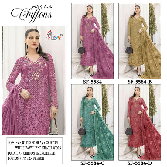 Shree Fab SF-5584 Chiffon Embroidered Pakistani Suit Set