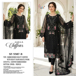 SHREE FAB SF-5587 Pure Chiffon Embroidered Pakistani Suit - Amrah Wholesale