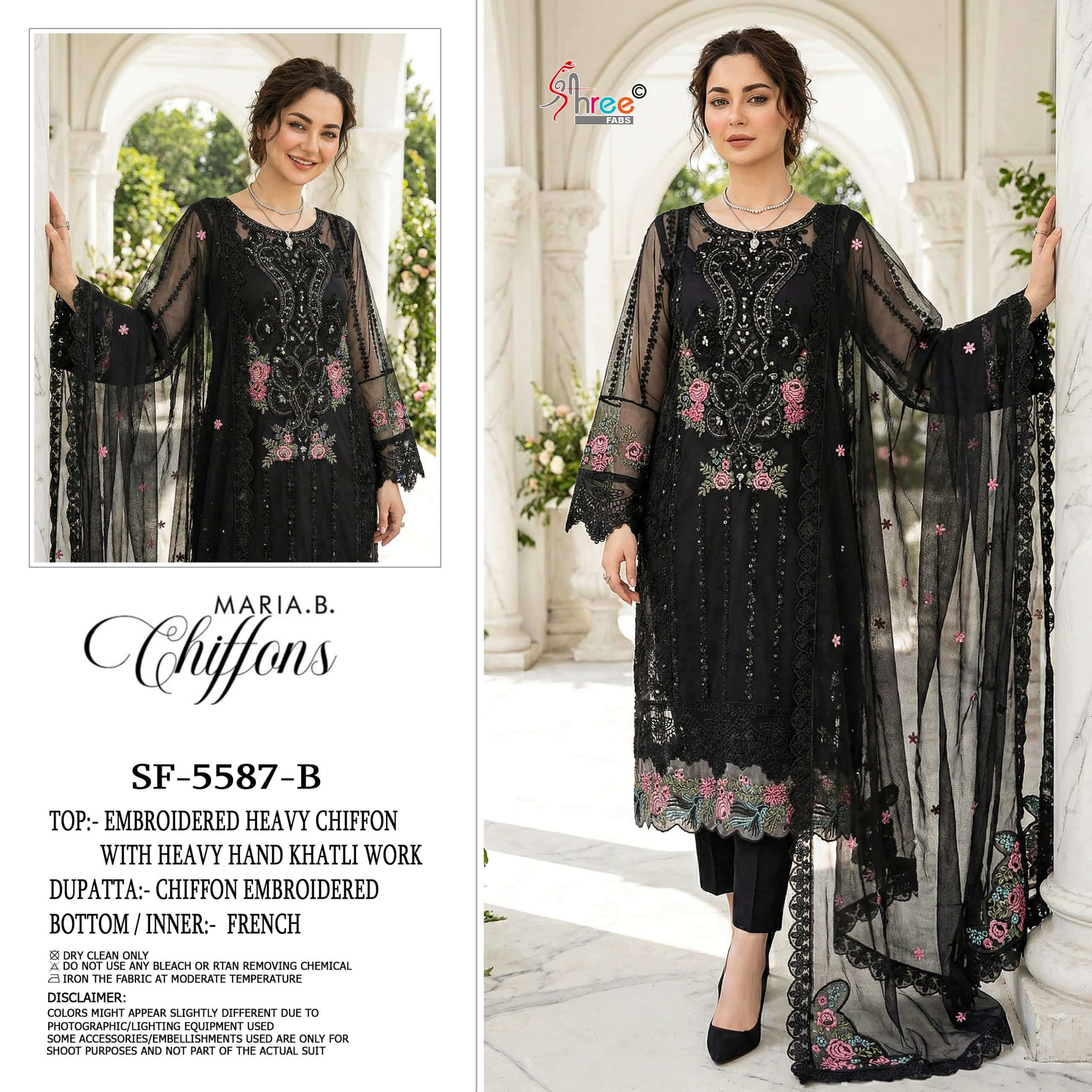 SHREE FAB SF-5587 Pure Chiffon Embroidered Pakistani Suit