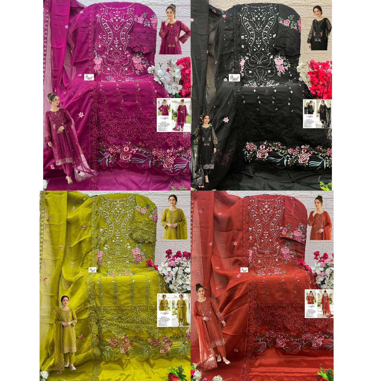 SHREE FAB SF-5587 Pure Chiffon Embroidered Pakistani Suit