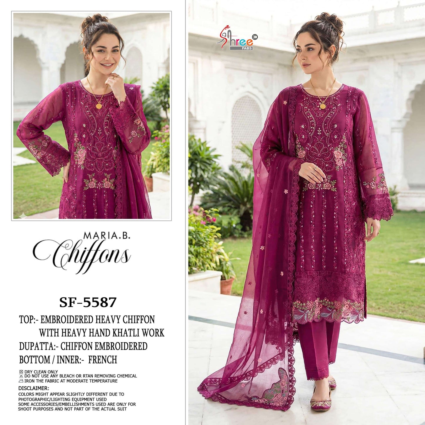 SHREE FAB SF-5587 Pure Chiffon Embroidered Pakistani Suit