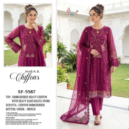SHREE FAB SF-5587 Pure Chiffon Embroidered Pakistani Suit