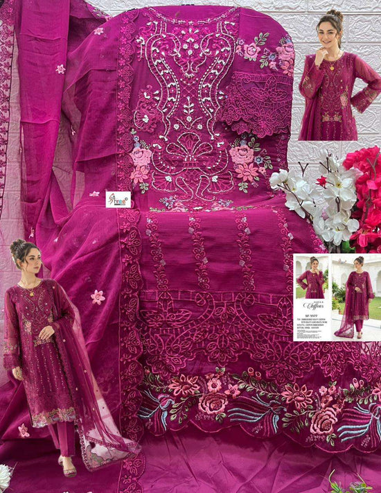 SHREE FAB SF-5587 Pure Chiffon Embroidered Pakistani Suit