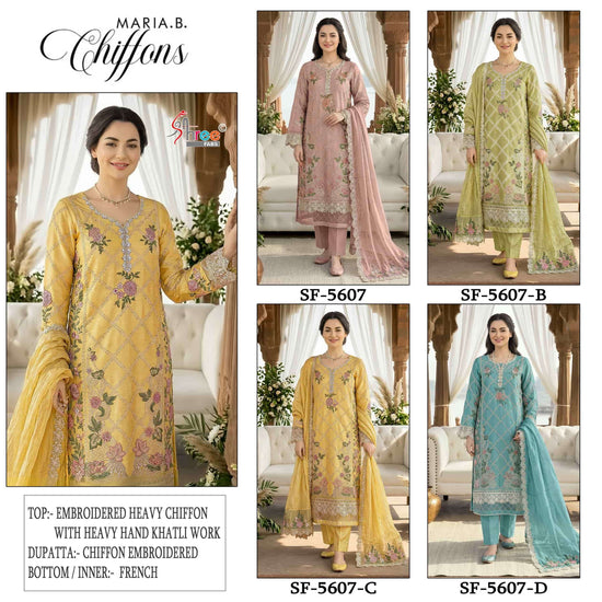 Shree Fab SF-5607 Chiffon Embroidered Pakistani Suit Set