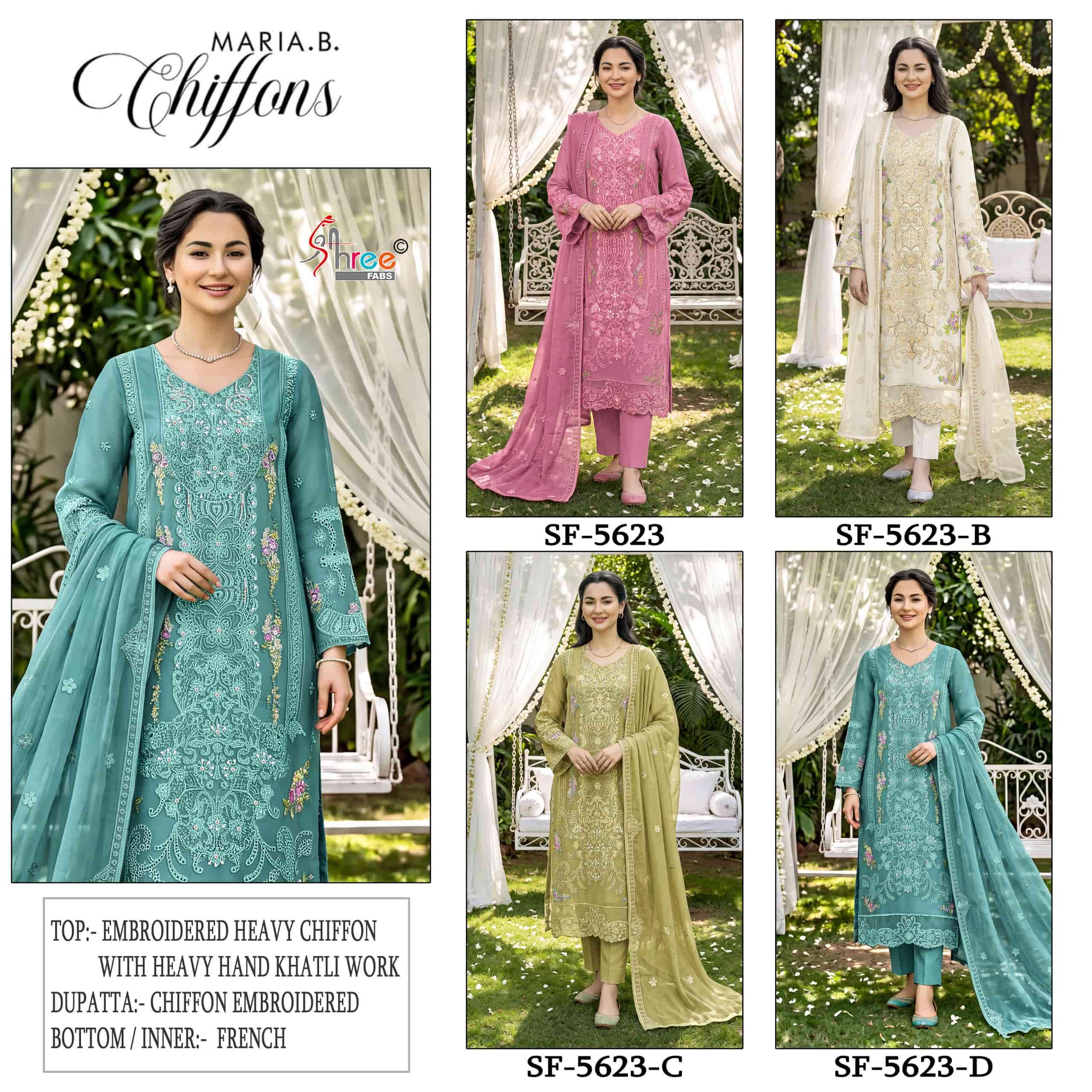SHREE FAB SF-5623 Chiffon Embroidered Pakistani Suit