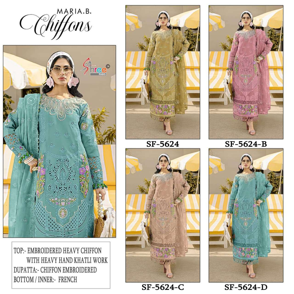 SHREE FAB SF-5624 Chiffon Pakistani Suit