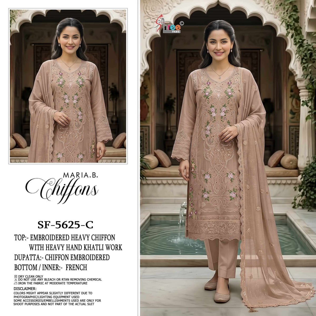 Shree Fab SF-5625 Chiffon Embroidery Semi Stitched Pakistani Suit