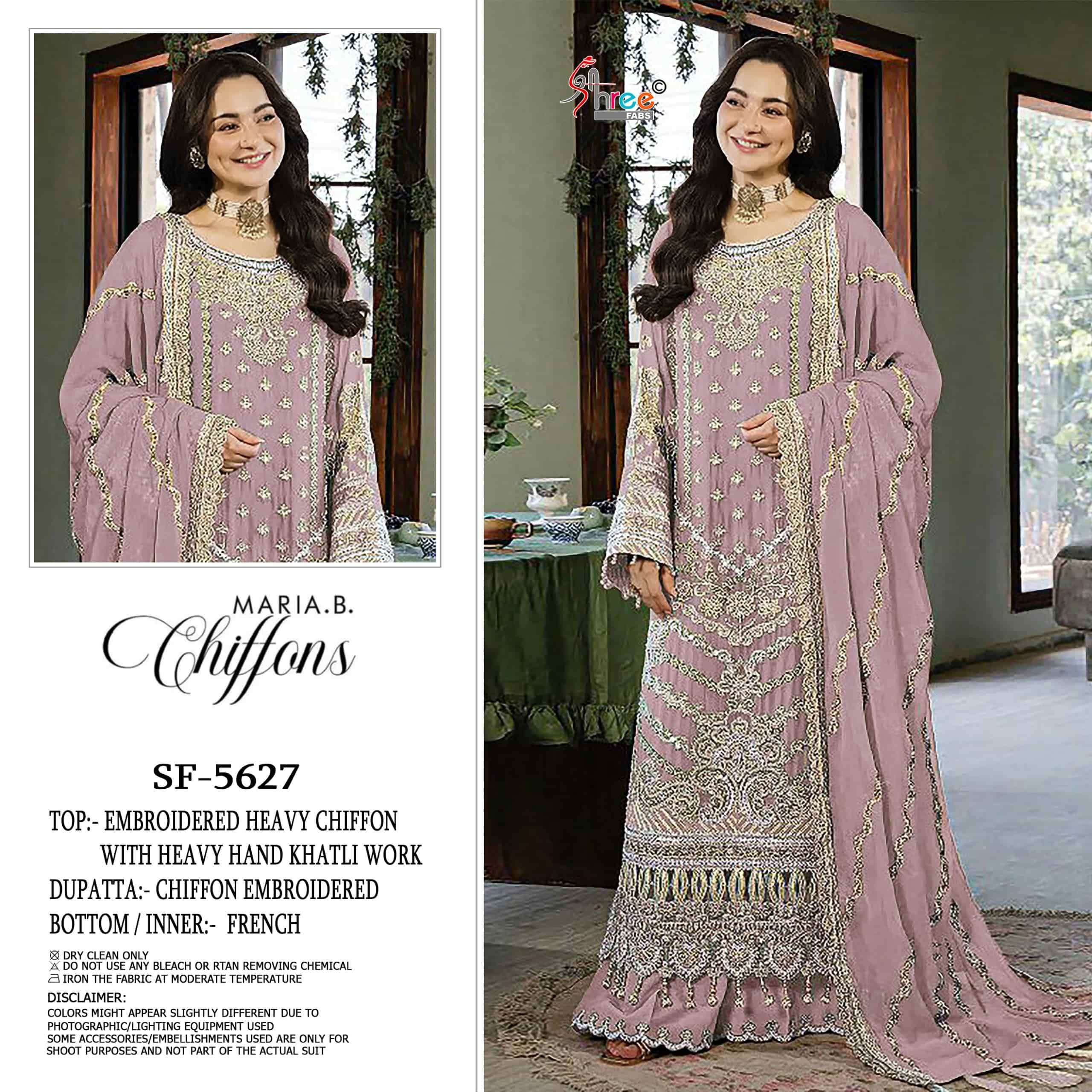 SHREE FAB SF-5627 Chiffon Embroidery Pakistani Suit