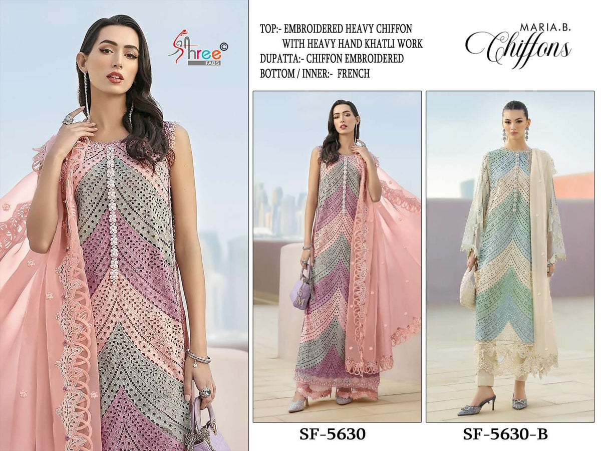 Shree Fab SF - 5630 Chiffon Dress Material - Amrah Wholesale