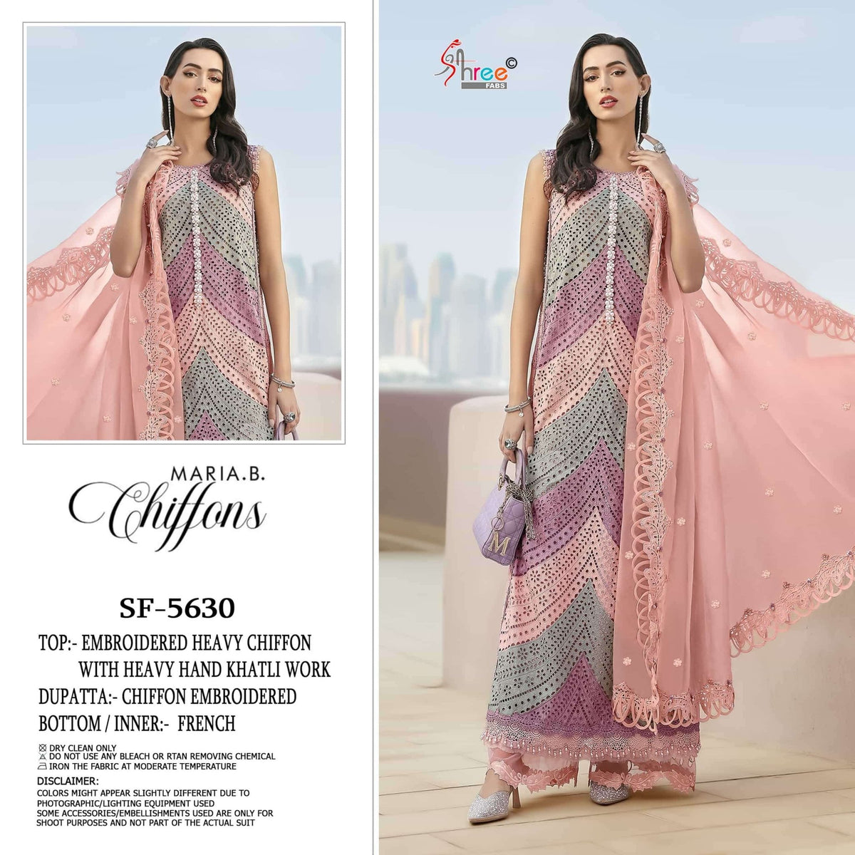 Shree Fab SF - 5630 Chiffon Dress Material - Amrah Wholesale