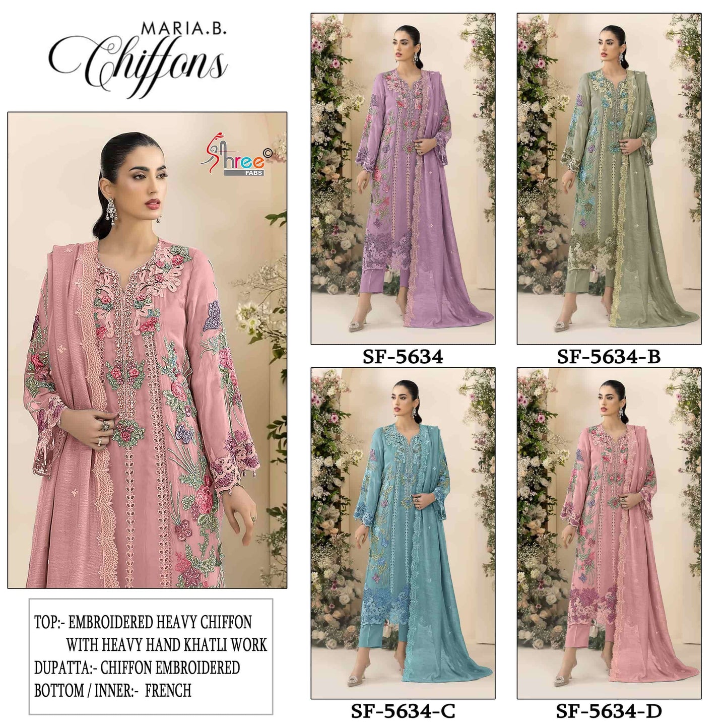SHREE FAB SF-5634 Heavy Chiffon Embroidery Pakistani Suit