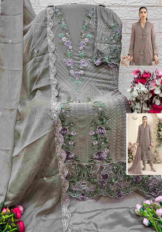 Shree Fab SF-5635 A to D Series Chiffon Embroidered Pakistani Suit