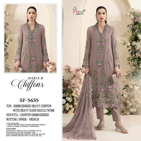 Shree Fab SF-5635 A to D Series Chiffon Embroidered Pakistani Suit