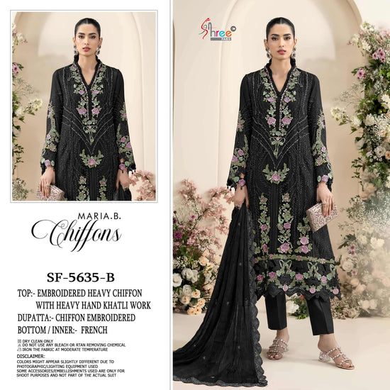 Shree Fab SF-5635 A to D Series Chiffon Embroidered Pakistani Suit