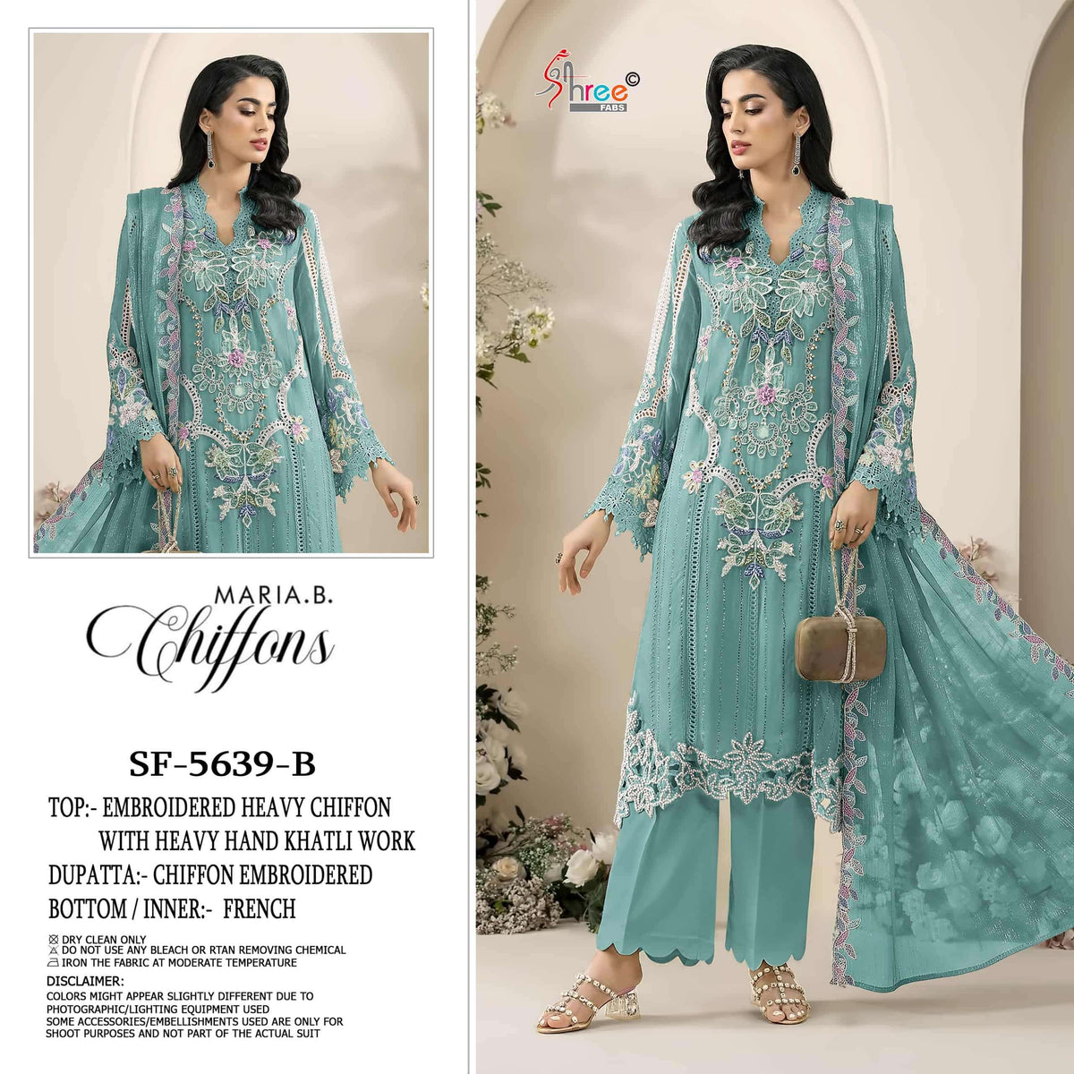 Shree Fab SF-5639 Chiffon Heavy Embroidery Pakistani Suit Set