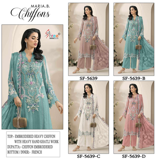 Shree Fab SF-5639 Chiffon Heavy Embroidery Pakistani Suit Set