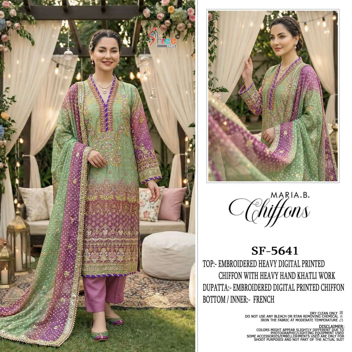 Shree Fab SF-5641 Chiffon Khatli Embroidered Printed Pakistani Suit