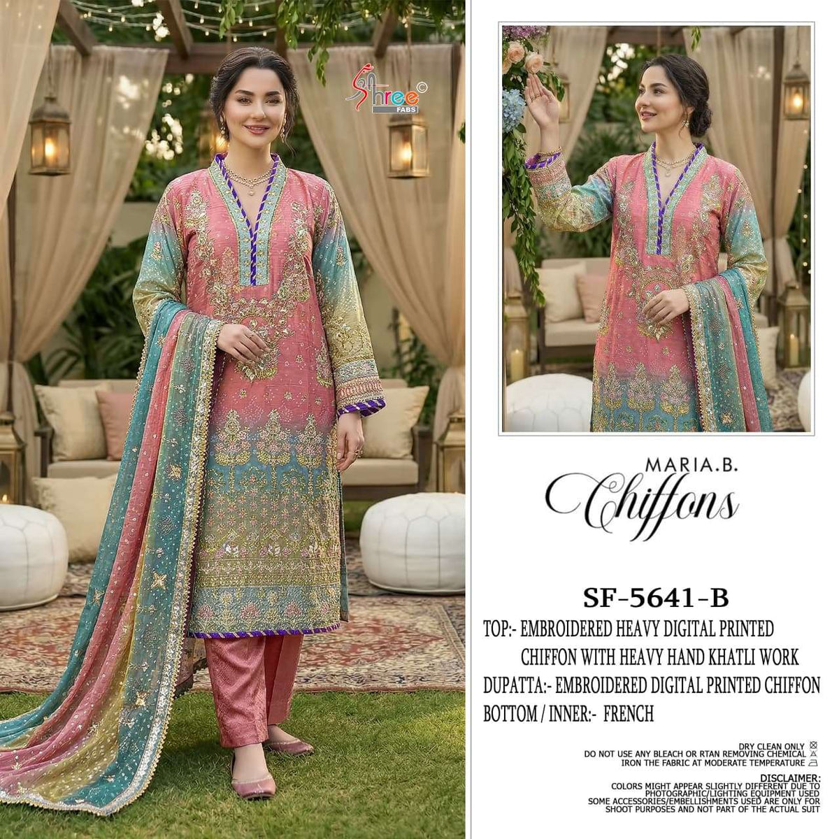 Shree Fab SF-5641 Chiffon Khatli Embroidered Printed Pakistani Suit