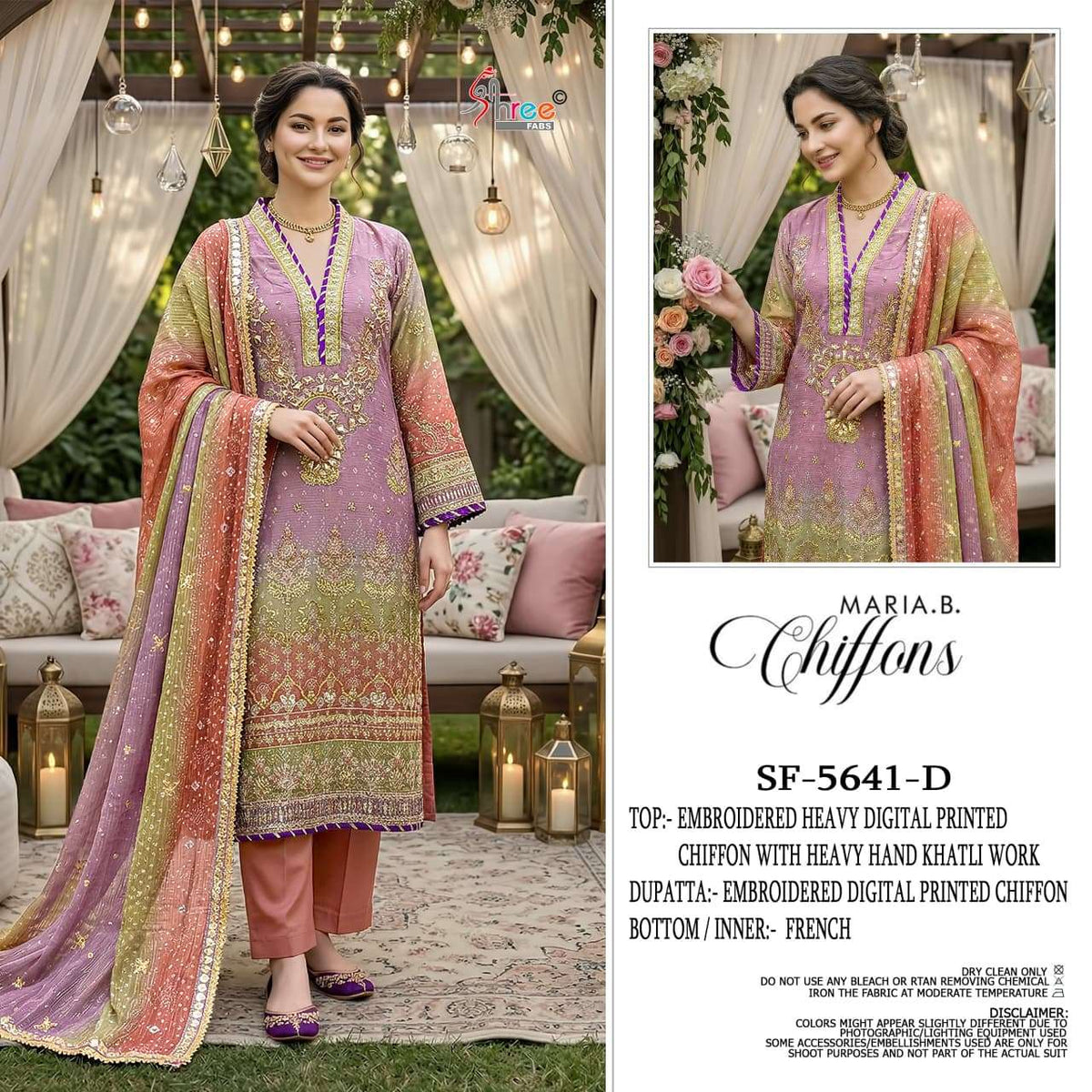 Shree Fab SF-5641 Chiffon Khatli Embroidered Printed Pakistani Suit