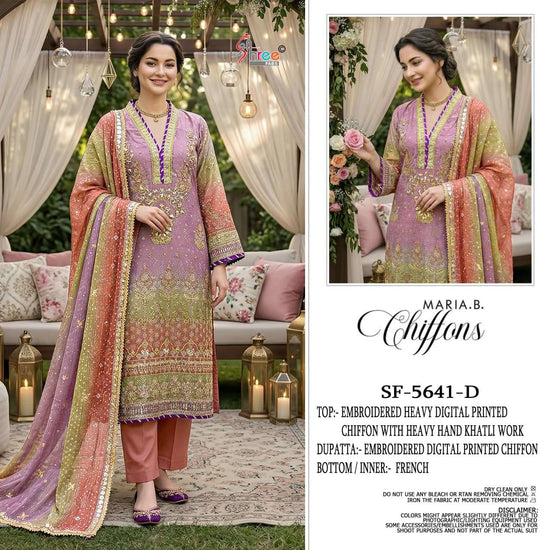 Shree Fab SF-5641 Chiffon Khatli Embroidered Printed Pakistani Suit