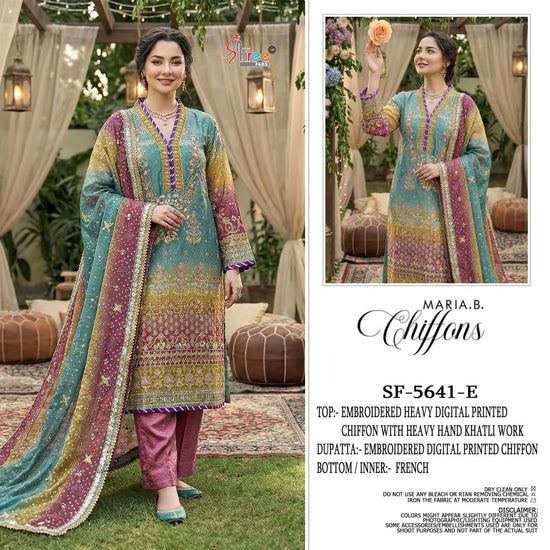 Shree Fab SF-5641 Chiffon Khatli Embroidered Printed Pakistani Suit