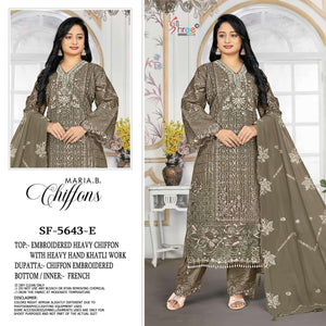 Shree Fab SF-5643 Chiffon Semi Stitched Pakistani Suit