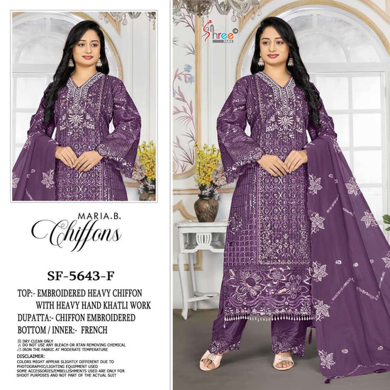 Shree Fab SF-5643 Chiffon Semi Stitched Pakistani Suit