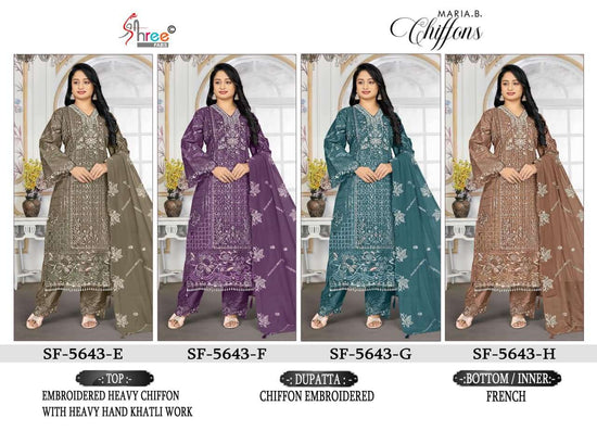 Shree Fab SF-5643 Chiffon Semi Stitched Pakistani Suit