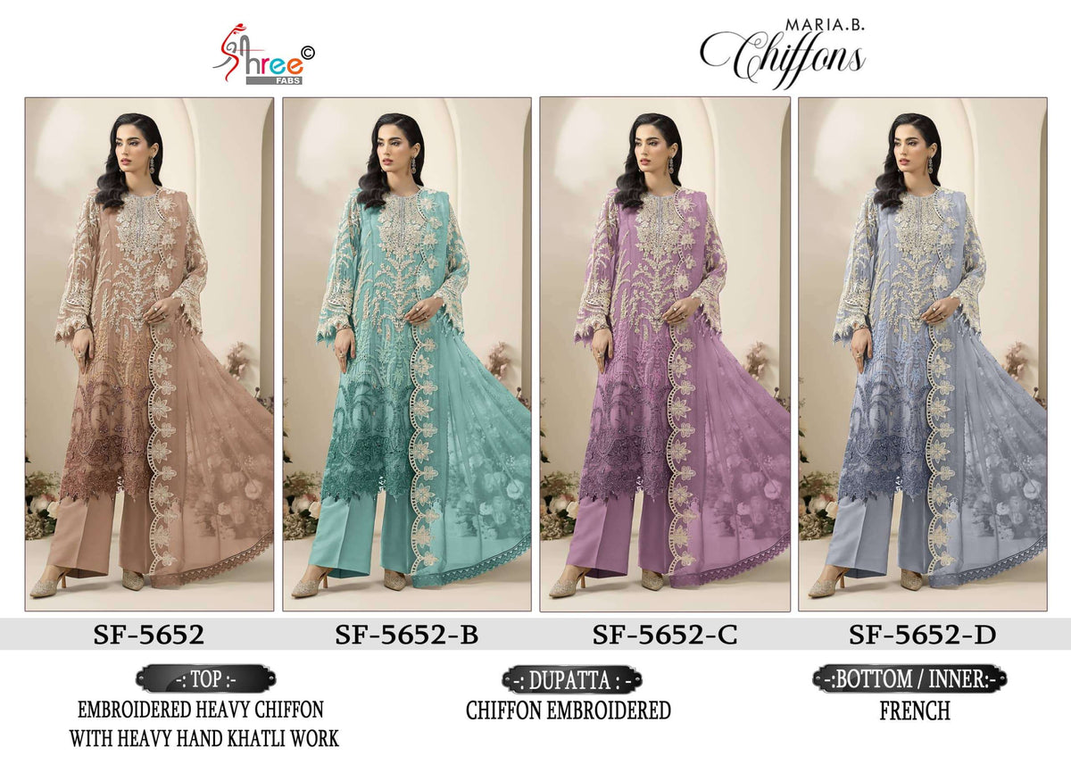 Shree Fab SF-5652 Chiffon Embroidered Pakistani Suit