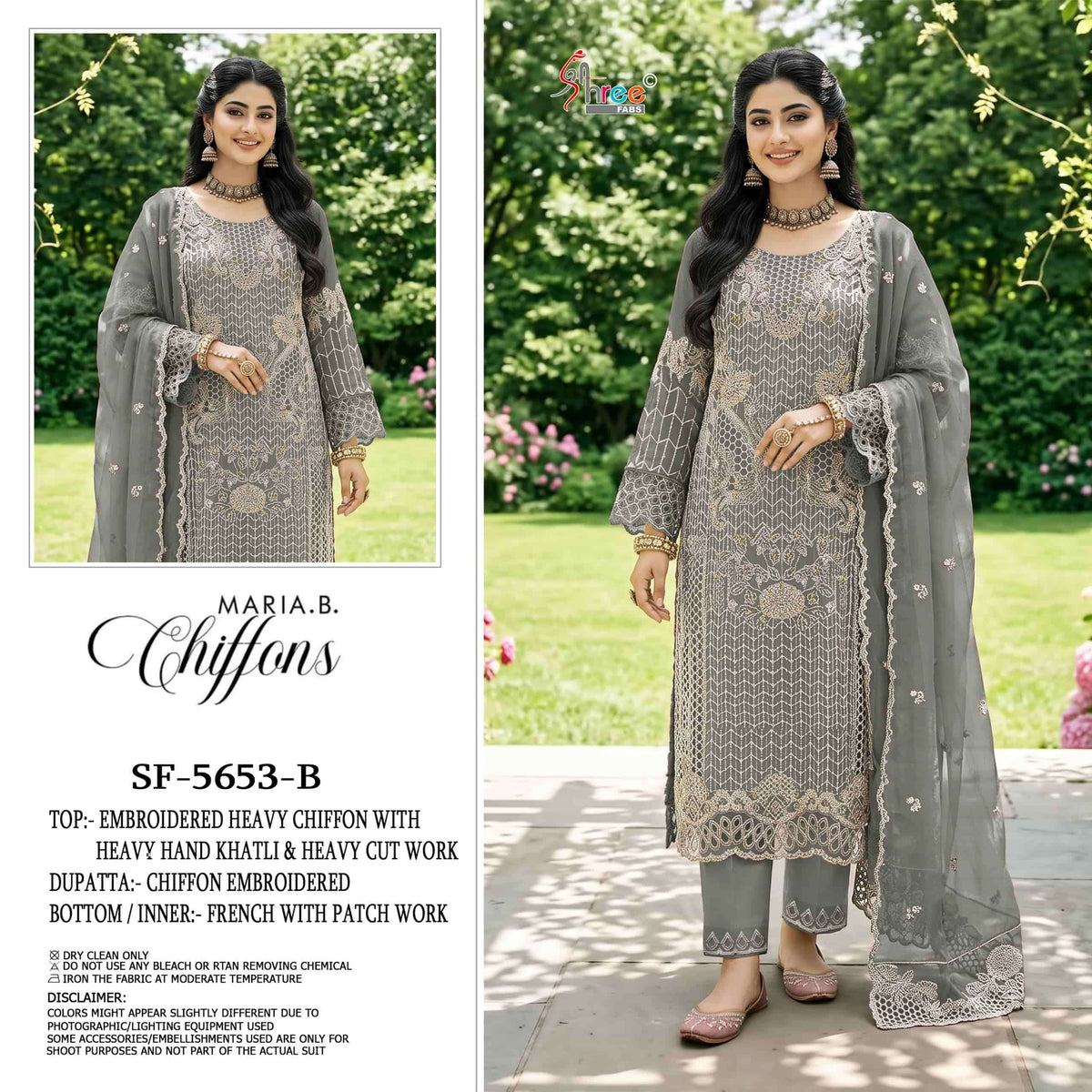 Shree Fab SF-5653 Chiffon Khatli Work Embroidered Pakistani Suit