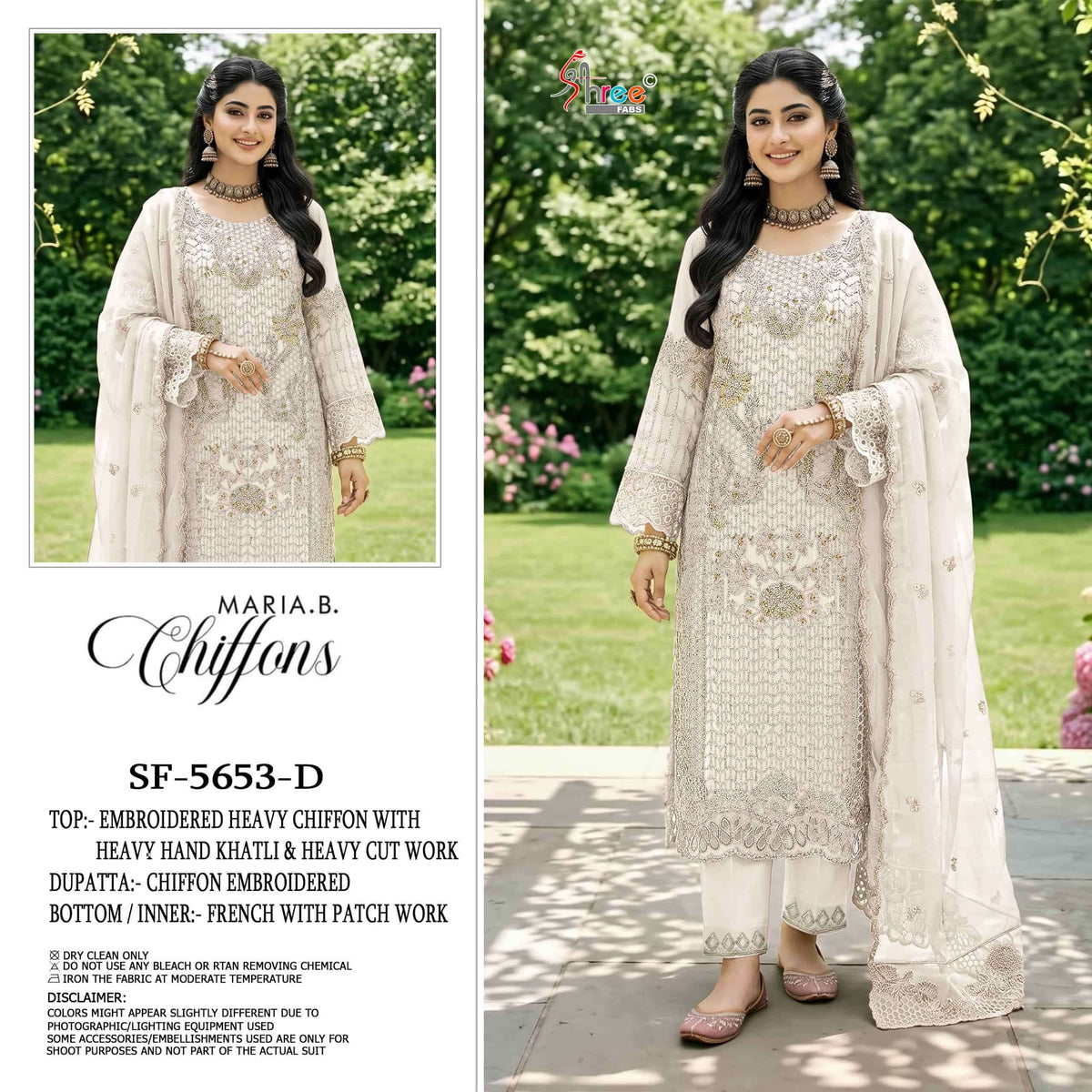 Shree Fab SF-5653 Chiffon Khatli Work Embroidered Pakistani Suit