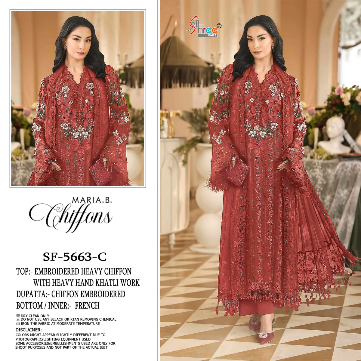 Shree Fab SF-5663 Chiffon Embroidered Pakistani Festive Wear Salwar Suit