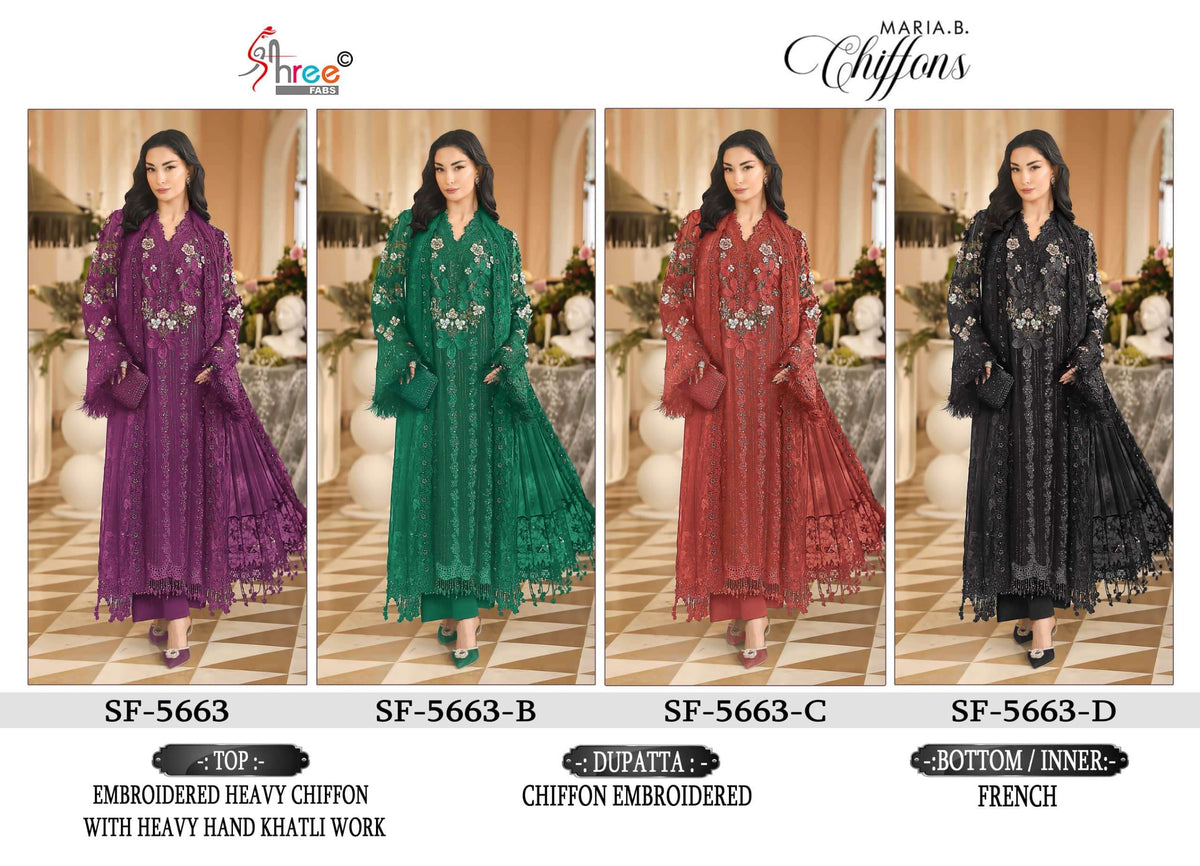 Shree Fab SF-5663 Chiffon Embroidered Pakistani Festive Wear Salwar Suit